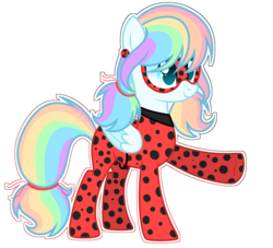 Size: 938x852 | Tagged: dead source, safe, artist:rainbows-skies, oc, oc:water star, alicorn, pony, clothes, cosplay, costume, female, male, mare, miraculous ladybug, simple background, solo, transparent background