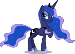 Size: 10000x7243 | Tagged: safe, artist:chrzanek97, princess luna, alicorn, pony, a royal problem, .svg available, absurd resolution, cutie mark, female, mare, open mouth, pointing at self, simple background, solo, transparent background, vector