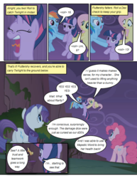 Size: 612x792 | Tagged: safe, artist:newbiespud, edit, edited screencap, screencap, applejack, fluttershy, pinkie pie, rainbow dash, rarity, twilight sparkle, pegasus, pony, unicorn, comic:friendship is dragons, friendship is magic, g4, comic, dialogue, female, flying, holding a pony, mane six, mare, screencap comic, unicorn twilight