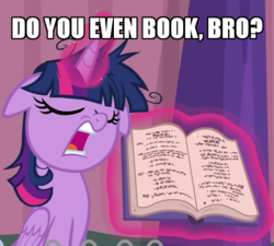 Size: 960x865 | Tagged: safe, edit, edited screencap, screencap, twilight sparkle, alicorn, pony, a trivial pursuit, g4, book, bookhorse, caption, cropped, do you even lift, eyes closed, faic, female, floppy ears, image macro, levitation, magic, mare, meme, messy mane, open mouth, rules lawyer, rules prosecutor, talking, telekinesis, text, twilight snapple, twilight sparkle (alicorn), twilight sparkle is best facemaker, twilighting, written equestrian