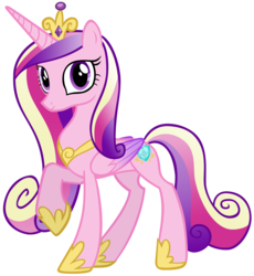 Size: 5416x5879 | Tagged: safe, artist:andoanimalia, princess cadance, alicorn, pony, g4, absurd resolution, beautiful, concave belly, crown, cutie mark, female, folded wings, hoof shoes, jewelry, looking at you, mare, pretty, raised hoof, regalia, simple background, slender, smiling, solo, thin, tiara, transparent background, vector, wings