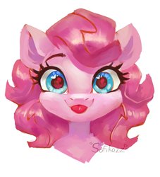 Size: 1862x2048 | Tagged: safe, artist:sofiko-ko, oc, oc only, oc:holivi, earth pony, pony, :p, bust, not pinkie pie, simple background, solo, tongue out, white background, wingding eyes