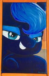 Size: 718x1112 | Tagged: safe, artist:colorsceempainting, princess luna, pony, g4, canvas, female, food, orange, painting, solo, traditional art
