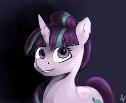 Size: 3009x2462 | Tagged: safe, artist:alexandrvirus, starlight glimmer, pony, unicorn, g4, female, high res, s5 starlight, signature, simple background, smiling, solo