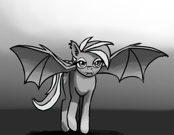 Size: 680x525 | Tagged: safe, artist:warskunk, oc, bat pony, pony, bat pony oc, monochrome