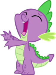 Size: 4429x5868 | Tagged: safe, artist:memnoch, spike, dragon, g4, clapping, claws, eyes closed, male, open mouth, simple background, solo, transparent background, vector