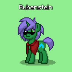 Size: 700x700 | Tagged: safe, oc, oc only, oc:alope ruby aspendale, pony, unicorn, pony town, green eyes, green fur, male, purple mane, solo