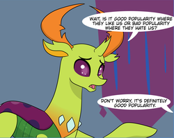 Size: 3337x2653 | Tagged: safe, artist:chedx, thorax, changedling, changeling, comic:griffonstone's new ambassador, g4, high res, implied gilda, king thorax, male, worried