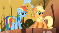 Size: 1920x1080 | Tagged: safe, screencap, applejack, rainbow dash, pony, fall weather friends, g4, bound wings, rope, wings