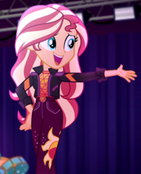 Size: 778x961 | Tagged: safe, screencap, sunset shimmer, equestria girls, equestria girls specials, g4, my little pony equestria girls: better together, my little pony equestria girls: sunset's backstage pass, cropped, female, geode of empathy, magical geodes, solo