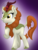 Size: 965x1260 | Tagged: safe, artist:soctavia, autumn blaze, kirin, g4, blushing, cloven hooves, female, gradient background, happy, hoof on chest, leonine tail, mare, signature, smiling, solo