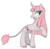 Size: 1230x1203 | Tagged: safe, artist:askbubblelee, oc, oc only, oc:rosie quartz, pony, unicorn, curved horn, female, horn, leonine tail, mare, raised hoof, show accurate, simple background, smiling, solo, transparent background