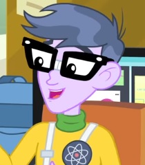 Size: 210x240 | Tagged: safe, screencap, micro chips, equestria girls, equestria girls specials, g4, my little pony equestria girls: better together, my little pony equestria girls: forgotten friendship, clothes, cropped, glasses, male, smiling