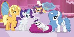 Size: 2844x1420 | Tagged: safe, artist:starsparkle-yt, opalescence, ragamuffin (g4), rarity, pony, g4, equestria girls ponified, female, male, offspring, parent:fancypants, parent:ragamuffin, parent:rarity, parents:rarimuffin, parents:raripants, ponified, rarimuffin, shipping, straight