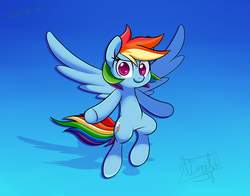 Size: 4200x3300 | Tagged: safe, artist:burnflameheart, rainbow dash, pegasus, pony, g4, abstract background, female, signature, smiling, solo