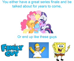 Size: 1440x1200 | Tagged: safe, applejack, fluttershy, pinkie pie, rainbow dash, rarity, twilight sparkle, pony, g4, crappy art, end of ponies, family guy, homer simpson, male, mane six, meme, op is right you know, spongebob squarepants, spongebob squarepants (character), the simpsons