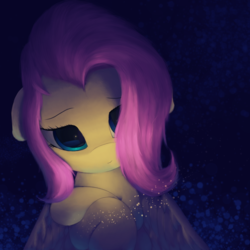 Size: 3840x3840 | Tagged: safe, artist:vultraz, fluttershy, pegasus, pony, g4, cute, female, floppy ears, high res, lidded eyes, looking at you, mare, shyabetes, solo