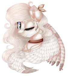 Size: 2839x3136 | Tagged: safe, artist:bl--blacklight, oc, oc only, oc:moonlight angel, pegasus, pony, bust, female, high res, mare, one eye closed, portrait, simple background, solo, transparent background, wink