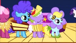 Size: 1280x720 | Tagged: safe, screencap, cheerilee, rarity, earth pony, pony, g4, the cutie mark chronicles, female, filly, filly rarity, younger