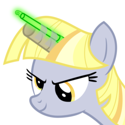 Size: 1000x1000 | Tagged: safe, artist:cheezedoodle96, derpy hooves, alicorn, pony, g4, alicornified, cute, derpabetes, derpicorn, fake, fake alicorn, female, glowstick, mare, silly, smug