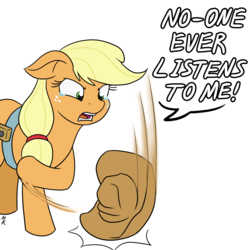 Size: 1200x1200 | Tagged: safe, artist:mkogwheel, applejack, earth pony, pony, g4, the summer sun setback, angry, applejack's hat, breakdown, cowboy hat, crying, female, freckles, frustrated, hat, mare, scene interpretation, simple background, solo, teary eyes, that was fast, white background