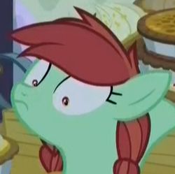 Size: 259x258 | Tagged: safe, screencap, candy apples, pony, g4, the summer sun setback, apple family member, cropped, do not want, female, frown, mare, reaction image, shrunken pupils, solo, wide eyes, worried