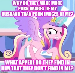 Size: 513x500 | Tagged: safe, edit, edited screencap, screencap, princess cadance, pony, g4, the beginning of the end, angry, cropped, female, glowing horn, gritted teeth, horn, implied porn, implied shining armor, meme, solo