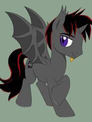 Size: 480x640 | Tagged: safe, artist:ask-sivi-friends, oc, oc:dislodgedstorm0, alicorn, bat pony, bat pony alicorn, hybrid, pony, bat pony oc