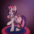 Size: 768x768 | Tagged: safe, artist:crippling depression, twilight sparkle, alicorn, pony, g4, adorasexy, bedroom eyes, cheek fluff, chest fluff, clothes, cute, cutie mark, dreamworks face, effects, eyebrows, female, grainy, hoofless socks, jacket, mare, platform, raised eyebrow, raised hoof, sexy, sleeveless, sleeveless hoodie, smiling, socks, solo, striped socks, thick eyebrows, twilight sparkle (alicorn), wings, wings down