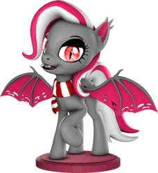 Size: 1808x1979 | Tagged: safe, artist:melodismol, oc, oc only, oc:miabat, bat pony, pony, 3d, figurine, looking at you, simple background, source filmmaker, transparent background