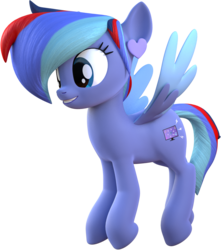 Size: 1025x1162 | Tagged: safe, artist:melodismol, oc, oc:star visualz, pegasus, pony, 3d, blender, ear piercing, earring, flying, fusion, jewelry, piercing, simple background, transparent background