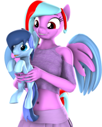 Size: 1678x2100 | Tagged: safe, artist:melodismol, oc, oc:rainy visualz, oc:star beats, pegasus, anthro, 3d, oc x oc, shipping, simple background, source filmmaker, staryvisi, tongue out, transparent background