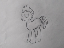 Size: 4096x3072 | Tagged: safe, artist:narcissistic fuck, artist:soulless_76, oc, oc only, oc:dawn ash, oc:shitty oc, earth pony, pony, freckles, male, monochrome, no cutie marks yet, solo, stallion, traditional art