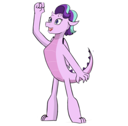 Size: 1862x1839 | Tagged: safe, artist:chedx, starlight glimmer, dragon, comic:claws and hooves, g4, claw, dragoness, dragonified, female, glimmerdragon, smiling, species swap, wings