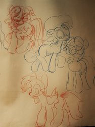Size: 1536x2048 | Tagged: safe, artist:kaermter, pinkie pie, twilight sparkle, pony, g4, colored pencil drawing, pencil drawing, sketch, stylized, traditional art