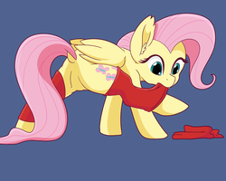 Size: 10000x8000 | Tagged: safe, artist:chedx, fluttershy, pegasus, pony, g4, absurd resolution, butt, clothes, cute, female, legs in air, plot, shyabetes, simple background, solo, stockings, thigh highs