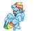 Size: 947x844 | Tagged: safe, artist:rurihal, rainbow dash, pegasus, pony, g4, blushing, chest fluff, ear fluff, female, impossibly large chest fluff, lidded eyes, simple background, solo, white background