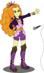 Size: 3305x5390 | Tagged: safe, artist:deannaphantom13, adagio dazzle, equestria girls, equestria girls specials, find the magic, g4, my little pony equestria girls: better together, my little pony equestria girls: sunset's backstage pass, absurd resolution, bracelet, clothes, contempt, disdain, female, human scum, jacket, jewelry, leather jacket, mic drop, microphone, shorts, simple background, solo, spiked headband, spiked wristband, transparent background, wristband