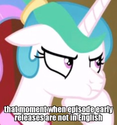 Size: 736x784 | Tagged: safe, edit, edited screencap, screencap, princess celestia, alicorn, pony, between dark and dawn, g4, :i, alicorn princess, angry, annoyed, bust, caption, cropped, cute, cutelestia, early airing, faic, female, hair ribbon, image macro, madorable, mare, meme, ponytail, portrait, pouting, solo, text