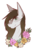 Size: 1517x2299 | Tagged: safe, artist:fluxittu, oc, oc only, pony, bust, female, flower, mare, portrait, simple background, solo, transparent background