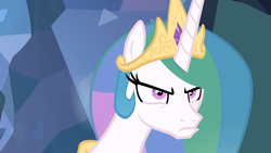 Size: 1920x1080 | Tagged: safe, screencap, princess celestia, pony, g4, the ending of the end, leak, angry