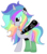 Size: 2224x2520 | Tagged: safe, artist:mint-light, artist:rukemon, oc, oc only, oc:pastel chole, alicorn, pony, alicorn oc, boots, commission, female, freckles, hair over one eye, heterochromia, high res, mare, markings, multicolored hair, open mouth, rainbow hair, raised hoof, shoes, simple background, solo, tattoo, transparent background