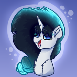Size: 4000x4000 | Tagged: safe, artist:witchtaunter, oc, oc only, pony, unicorn, bust, commission, gradient background, portrait, smiling, solo