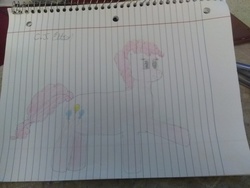 Size: 3264x2448 | Tagged: safe, artist:rigby the trucker pony, pinkie pie, earth pony, pony, g4, cute, female, high res, lined paper, solo, traditional art