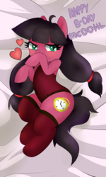 Size: 2100x3500 | Tagged: safe, artist:anykoe, artist:moekonya, artist:rioumcdohl26, oc, oc only, oc:macdolia, earth pony, pony, adorasexy, body pillow, clothes, cute, heart, high res, leotard, pigtails, sexy, socks, solo, thigh highs