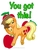 Size: 720x937 | Tagged: safe, artist:texasuberalles, part of a set, applejack, earth pony, pony, g4, colored hooves, cowboy hat, cutie mark background, female, frog (hoof), hat, hoof hold, looking at you, mare, solo, underhoof, unshorn fetlocks, you got this