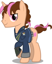 Size: 1903x2306 | Tagged: safe, artist:zacatron94, oc, oc only, oc:littlepip, oc:think pink, pony, unicorn, fallout equestria, clothes, fanfic, fanfic art, female, hooves, horn, jumpsuit, male, mare, pipbuck, simple background, solo, stallion, suit, transparent background, vault, vault suit, vector