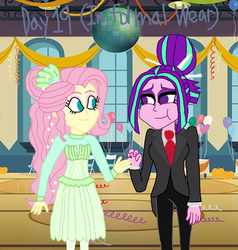 Size: 2000x2105 | Tagged: safe, artist:bigpurplemuppet99, aria blaze, fluttershy, equestria girls, equestria girls series, g4, so much more to me, 30 day otp challenge, ariashy, clothes, female, high res, lesbian, shipping, tuxedo