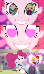 Size: 1280x2160 | Tagged: safe, artist:alphamonouryuuken, artist:iamsheila, edit, edited screencap, screencap, cold forecast, crimson napalm, microchips, pinkie pie, taffy shade, coinky-dink world, eqg summertime shorts, equestria girls, friendship games, g4, background human, clothes, crimshade, crystal prep academy uniform, discovery family logo, exploitable, female, heart eyes, holding, male, meme, pinkie the shipper, pinkie's eyes, school uniform, shipper on deck, shipper pie, shipping, skirt, smiling, straight, template, wingding eyes