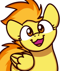 Size: 1000x1000 | Tagged: safe, artist:sugar morning, spitfire, pegasus, pony, g4, :3, bust, cute, cutefire, female, looking at you, mare, open mouth, simple background, smiling, smiling at you, solo, sugar morning's smiling ponies, transparent background